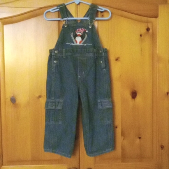 KRU Little Other - KRU Little Baby Denim Snap Up Penguin Overalls 18M